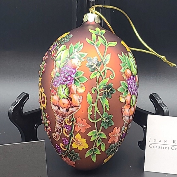 Joan Rivers Cornucopia Hand Painted Glass Egg Ornament - Picture 4 of 8
